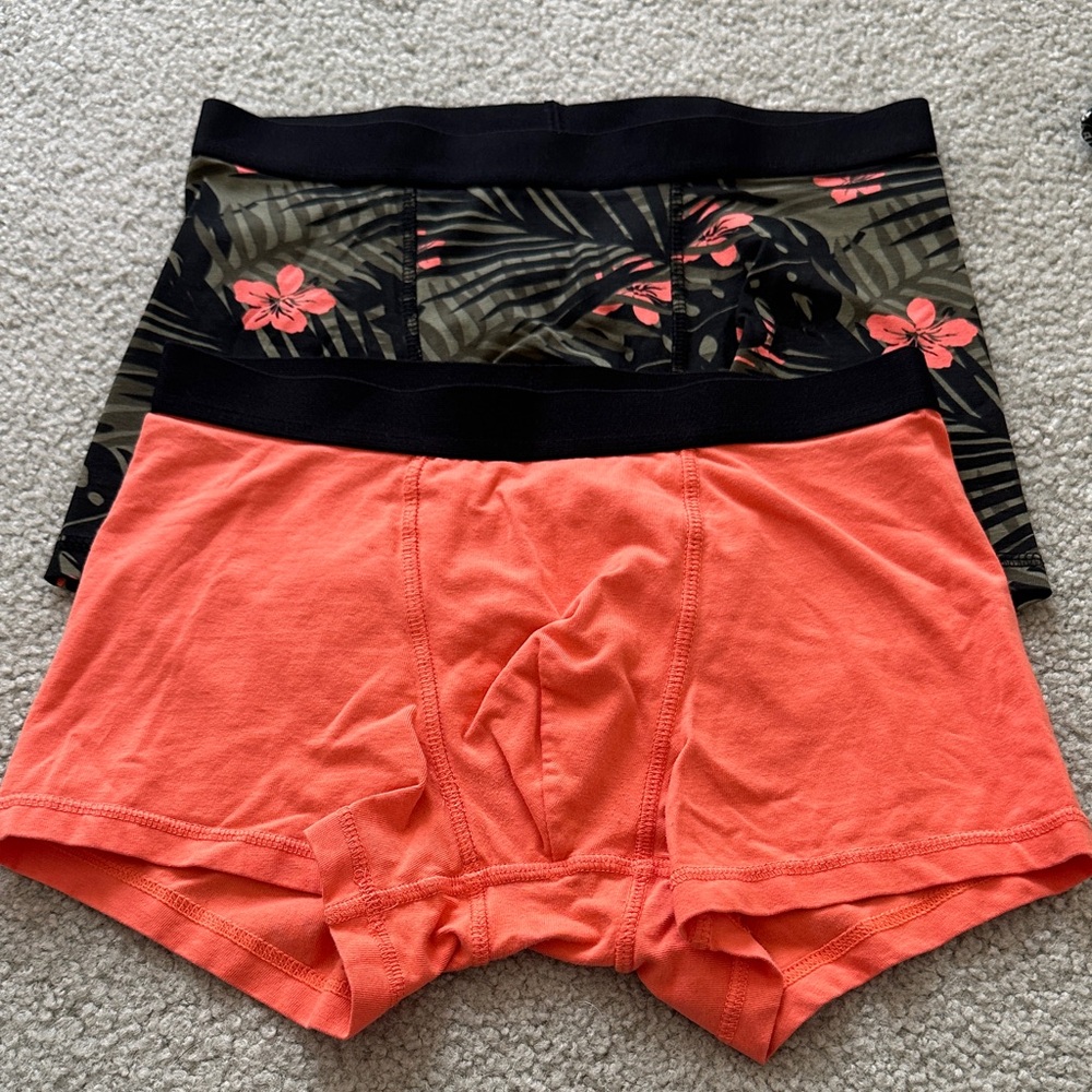 Boys Boxer Briefs Set - Floral and Coral